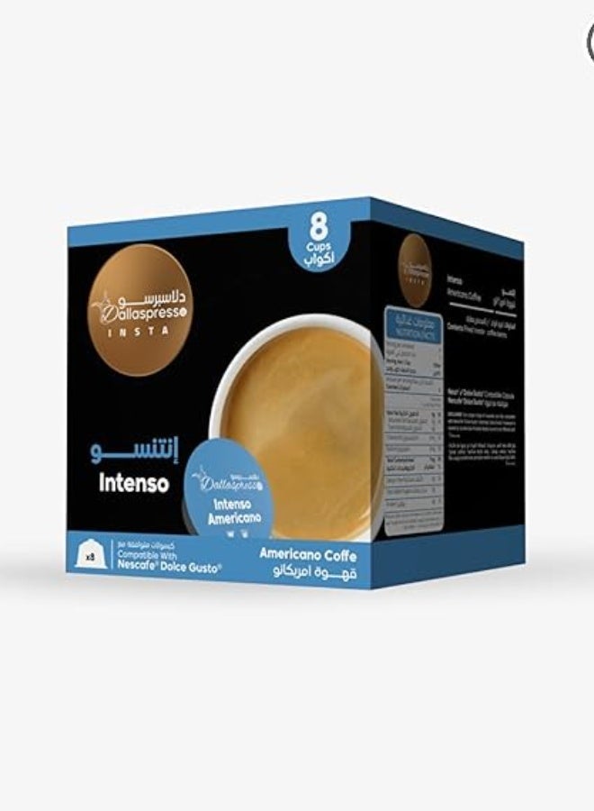 Dallaspresso Intenso Americano Capsules 8pcs – Dolce Gusto Compatible, Strong & Bold Coffee Blend - Image 1